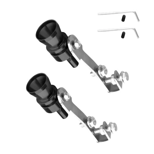 Icykale 2 PCS Turbo Sound Whistle Simulator, Metal Alloy Car Sound Exhaust Muffler Pipe Whistle, Universal Auto Roar Maker Tail Whistle, for Most Cars Motorcycles (Black)