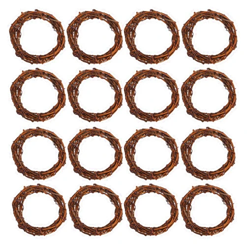 Marrywindix Grapevine Wreath Set, Marrywindix 16 Pieces Natural Vine Branch Wreath Christmas DIY Rattan Wreath Garland for Christmas Holiday Craft Wedding Decor (3 in.)