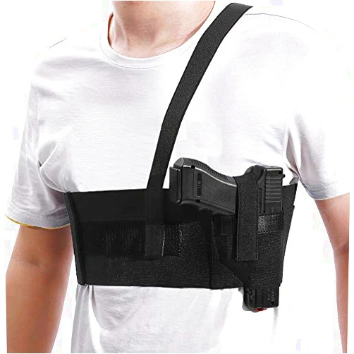 Accmor Deep Concealment Shoulder Holster for Men and Women, Accmor Universal Concealed Carry Shoulder Holster Vest, Elastic Underarm Holsters Waistband Belt, Right Hand Draw