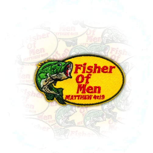 ROISEPOSIE Fisher Of Men Patch, Faith 3 Inches Iron On/Sew On Embroidered Applique Fabric Bible Matthew 4:19 Patches for Clothes Backpacks Hat Jeans, Religious Prayer Embroidery Patches for Christians