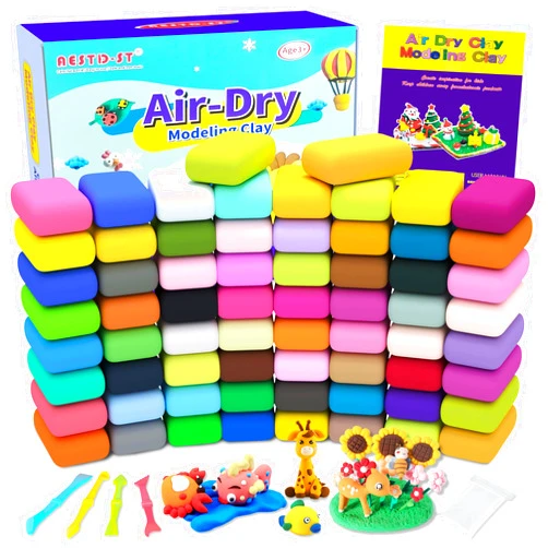 Aestd-ST Air Dry Clay 66 Colors, Modeling Clay for Kids, DIY Model Magic Clay, Molding Clay Kit with Sculpting Tools, Non-Sticky Soft and Super Light, Arts and Crafts Gift for Boys Girls Kids.