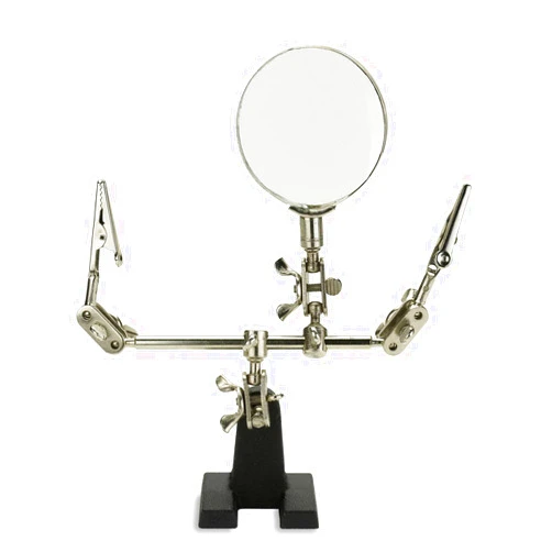 NEIKO 01902 Adjustable Helping Hand with Magnifying Glass, Third Hand Solder Aid, Soldering Wire Station Stand with Dual Alligator Clips and a Heavy Base, Beading & Jewelry Making Tools, Solder Holder