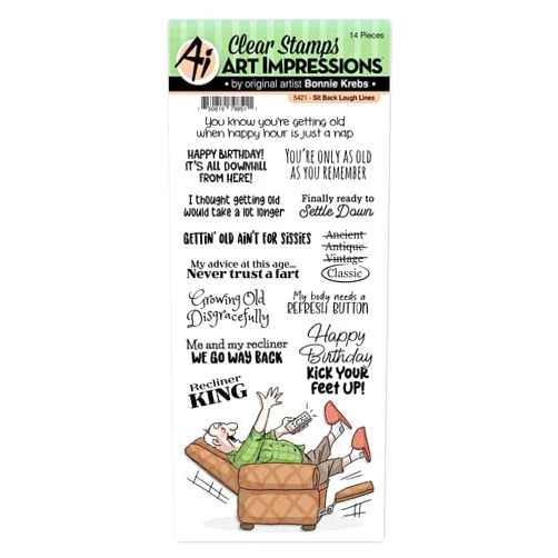 Art Impressions Laugh Lines Clear Stamp - Sit Back
