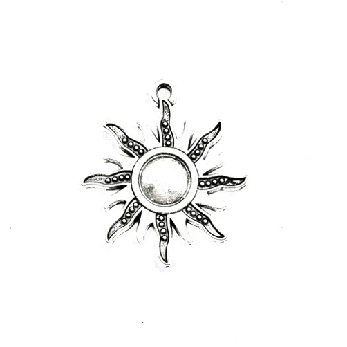 Generic 20PC Antique Silver Sun Charms Pendants for Jewelry Bracelet Necklace DIY Craft Making25mmx29mm