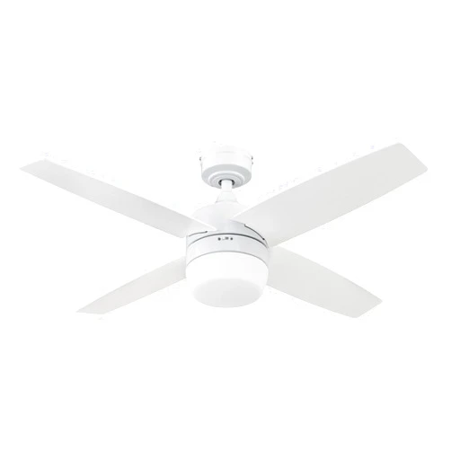 Prominence Home Atlas, 44 Inch Modern Indoor LED Ceiling Fan with Light and Remote Control, Dual Mounting Options, Dual Finish Blades, Reversible Motor - 51469-01 (Bright White)