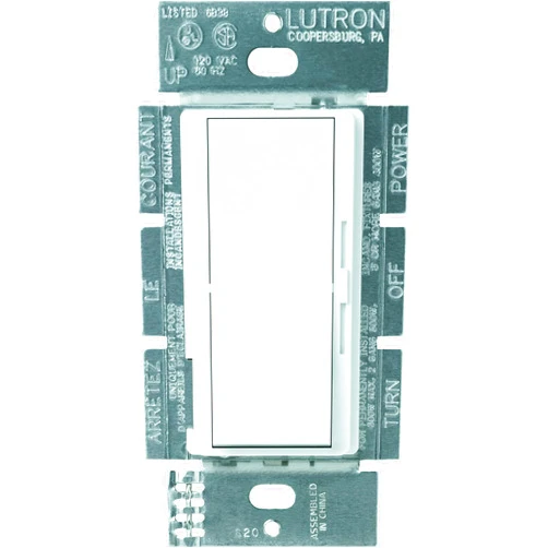 Lutron Diva Reverse-Phase (ELV) Dimmer Switch, 250W LED or 500W ELV, Single Pole/3-Way, 120V, Neutral Required, DVRP-253P-WH, White