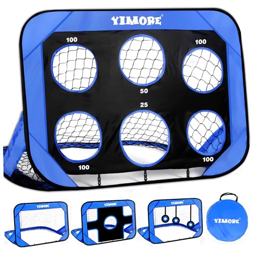 BUNYUM 4 in 1 Pop Up Kids Soccer Goal - Indoor/Outdoor Soccer Target Net for Improving Passing and Shooting Accuracy | Portable with Carrying Bag