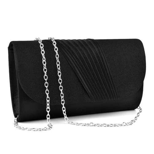 TINDTOP Clutch Purses for Women (Silver Chain), Formal Party Clutch Bags Sparkling Shoulder Envelope Handbags