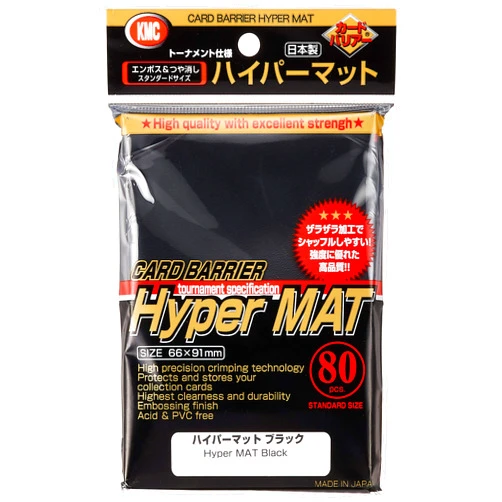 KMC Full Size Hyper Matte Sleeves (80-Pack), Black, Standard Size