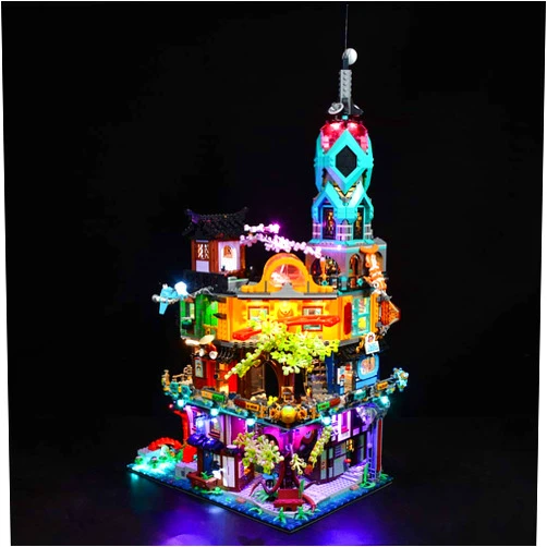T-Club RC LED Light Kit for Lego 71741 Ninjago City Gardens, Lighting Kit Compatible with Lego 71741 (Not Include Building Block Set) (Standard Version)