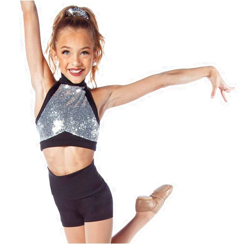 Alexandra Collection Sequin Crop Top for Girls | Just for Kix | Dance Costume for Girls