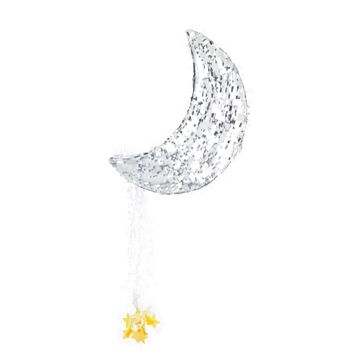Juvale Pull String Moon Pinata for Twinkle Twinkle Little Star Birthday, Baby Shower Party Decorations (Silver Foil, 17x11x3 in)