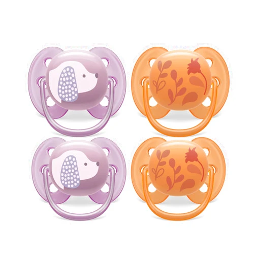 AVENT Philips Avent Ultra Soft Pacifier - 4 x Soft and Flexible Baby Pacifiers for Babies Aged 6-18 Months, BPA Free with Sterilizer Carry Case, SCF091/30