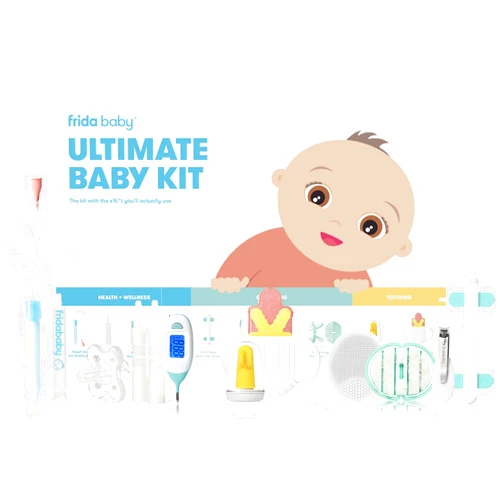 Frida Baby Ultimate Baby Kit | Baby Essentials Gift Set Includes Wellness, Sick Day, Gas Relief Essentials, Grooming Tools & Teething Toys