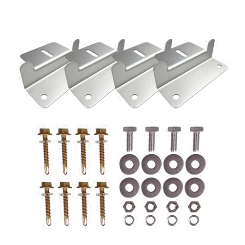 Renogy 2 Sets Solar Panel Mounting Z Brackets Lightweight Aluminum Corrosion-Free Construction for RVs, Trailers, Boats, Yachts, Wall and Other Off Gird Roof Installation, 2 Count