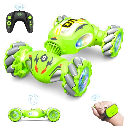 Resosese Remote Control Car for Boys,Gesture Sensing Rc Stunt Car,2.4GHz 4WD Toy Cars with Lights Music Spray - Birthday Gifts for Teen Boys & Girls,360°Rotate Transform Drift Rc Cars for Boys Age 6-12