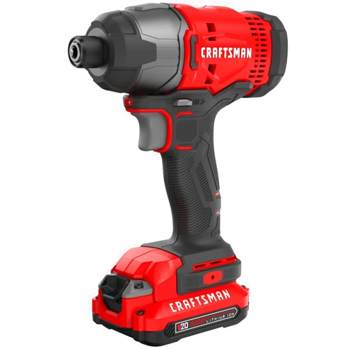 CRAFTSMAN 20V MAX Impact Driver Kit, 1/4 Inch, 2,800 RPM, LED Work light, Battery and Charger Included (CMCF800C1)
