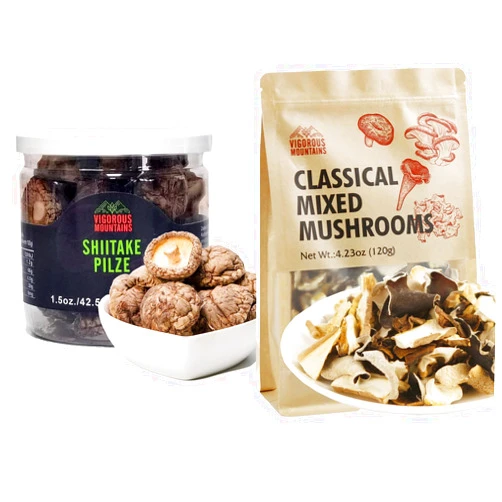 VIGOROUS MOUNTAINS Dried Shiitake Mushrooms and Dried Mixed Mushrooms Blend for Cooking