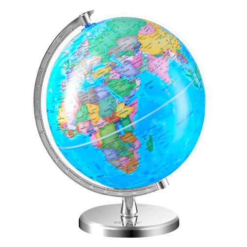 VEVOR Rotating World Globe with Stand, 8 in/203.2 mm, Educational Geographic Globe with Precise Time Zone ABS Material, 360° Spinning Globe for Kids Children Learning Classroom Geography Education