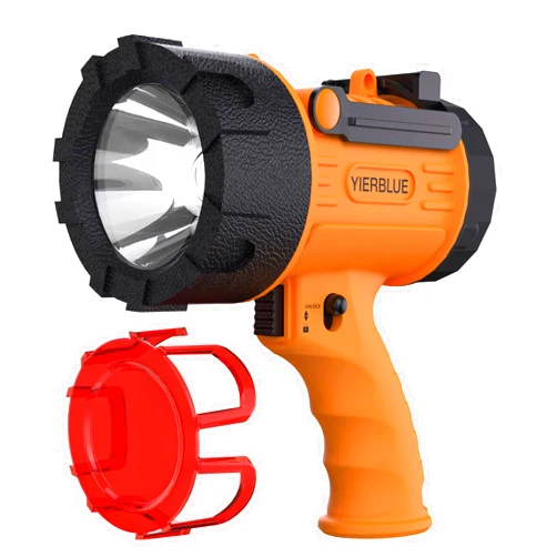 YIERBLUE Rechargeable Spotlight,Handheld Rechargeable Spotlight 18W Waterproof Flashlight, Super Bright 100000 Lumens LED,10000mAh 20h Ultra-Long Standby,Ideal Spotlight for Boating, Camping…