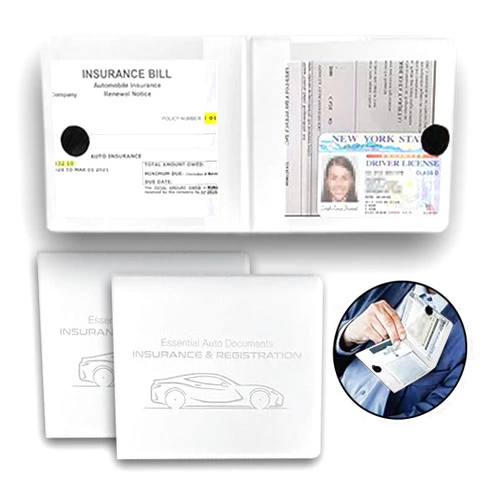 JOYCOURT 2PCS Car Registration and Insurance Card Holder, Waterproof Car Glove Document Box Organizer with Closure, Universal Vehicle Essential Interior Accessories for Most Cars, Trucks, SUVs