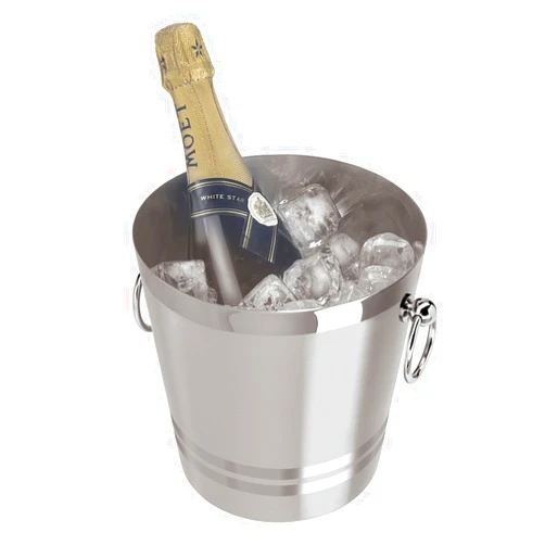 OGGI Stainless Steel Champagne Bucket - Large Ice Bucket with Elegant & Classic Handles - Great for Home Bar, Chilling Champagne and Sparkling Wine - 4.25 qt / 4 lt