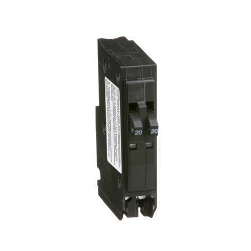Schneider Electric Square D - Tandem Mini Circuit Breaker, QO, 1 Pole at 20A, 120/240VAC, 10kA, Plug in Mount, Clam Pack - QO2020C