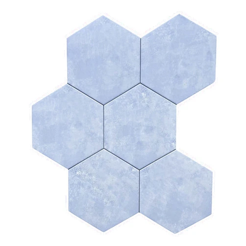 Squarefeetdepot 8x9 Natura Collection Cerulean Blue Hexagon Porcelain Tile (20 Piece Pack (7.6sf Coverage))