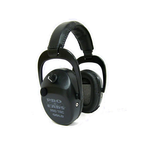 Pro Ears Pro Tac SC ​Gold Ear Muffs, Military Grade Electronic Hearing Protection & Amplification, DLSC Tech, Made in USA