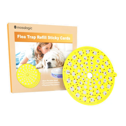 Mosalogic Flea Light Trap Refills Replacement Sticky Cards Flea Trapper Glue Boards Refills-5pack