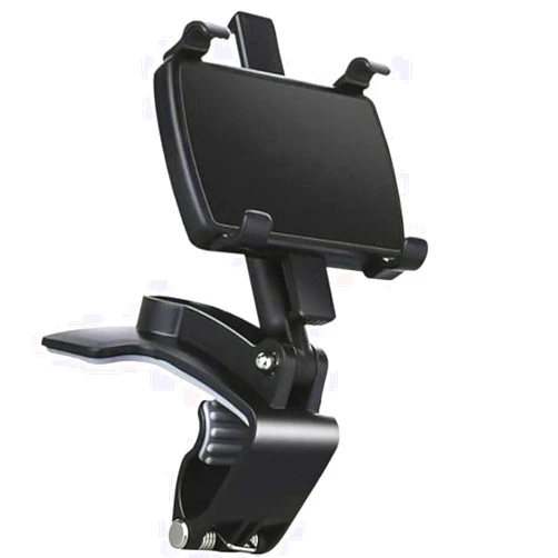 JORCEDI Universal 360 Degree Rotation Car Rear View Mirror Mount Stand Holder Cradle Clip Dashboard Sun Visor Clip for Cell Phone iPhone 12 pro/12 pro max/11 pro/11 pro max/XR/X/8/7/6/5,Note20/10/9