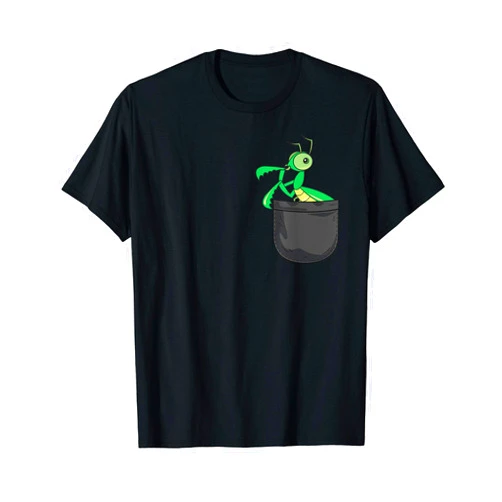 Praying Mantis Funny Gifts Co Animal Praying Mantis In Pocket Funny Animal Lover Gift T-Shirt