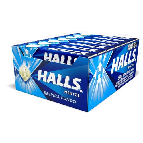 HALLS Drops Menthol Blue 588 Gr/ 20,74 Oz 21 Packs of 10 Drops (210 Total Drops)