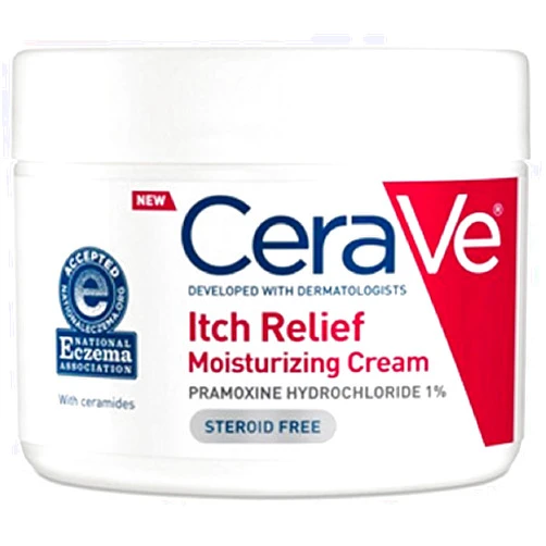CeraVe Moisturizing Cream for Dry Skin Relief, 12 Ounce, Fragrance Free Cream with Pramoxine for Itch Relief