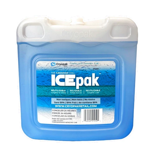 Cryopak ICEpak Large Hard Shell Reusable Ice Packs for Coolers and Lunch Box Use, Freezer Safe Gel Design, Professional Grade Cooling, Non-Toxic and BPA Free, Essential Travel Accessories, Large
