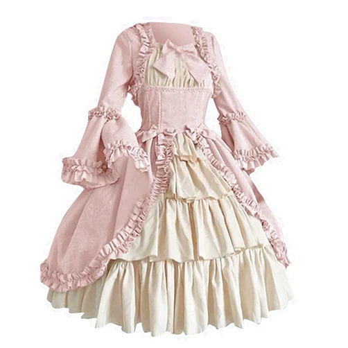 SDOHIG Gothic Lolita Dresses for Women,Womens Cute Lolita Dress Vintage Lovely Princess Costume Renaissance Victorian Dresses