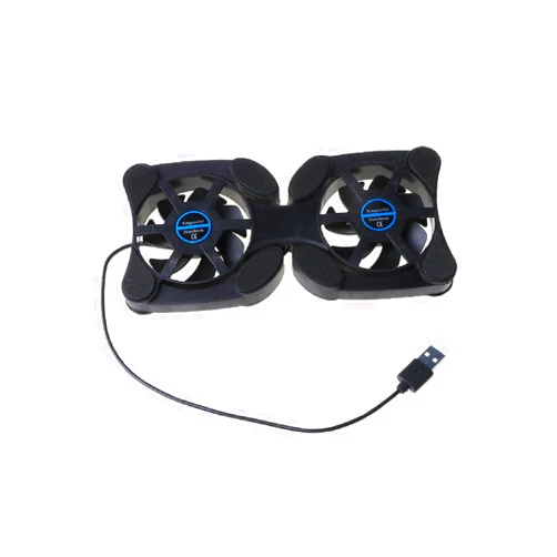 Generic Folding USB Cooling Pad for Laptop Notebook, Dual Fan Laptop Cooler Stand, Portable Silent Computer Heat Dissipation Base