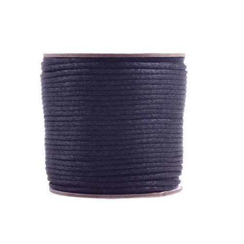 KONMAY 50 Yards 2.0mm Nylon Rattail Satin Silk Trim Cord Beading String for Chinese Knotting, Kumihimo, Beading, Macramé, Jewelry Making, Black