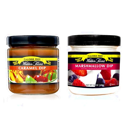 Walden Farms Calorie Free 12 Oz Dips Variety 2 Packs - Caramel Dip & Marshmallow Dip