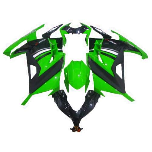 1onemt Aftermarket ABS Plastics Set Injection Mold Fairing green black Fit for 2013 2014 2015 2016 2017 NINJA300 EX300#50