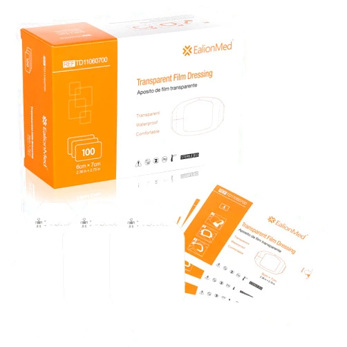EalionMed Transparent Film Dressing, Waterproof Wound Bandage, Adhesive Patch, 2.75'' W X 2.36'' L, 100 Pack, Clear, Breathable, Comfortable, Shower Shield, Tattoo Aftercare.