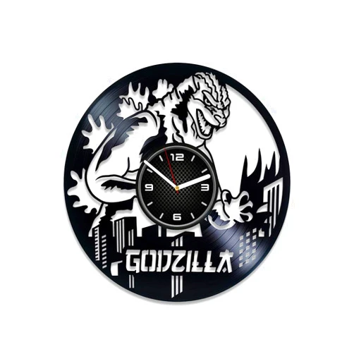 DecorStudioUA Kovides King of Monsters Vinyl Clock Movie Wall Clock Large Birthday Gift Vinyl Record Wall Clock Xmas Gift