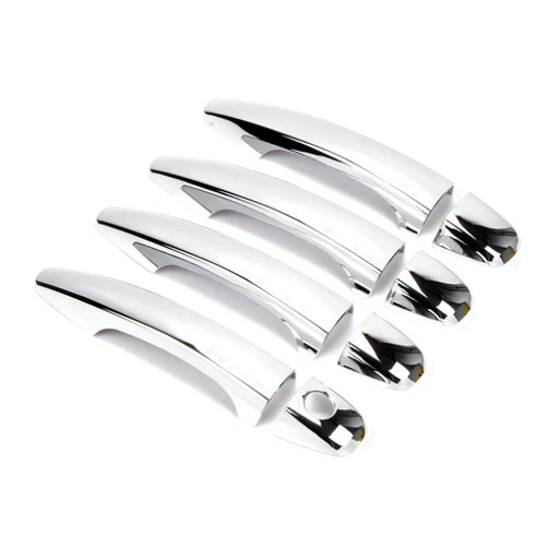 Dreamseek 8Pcs 4 Door Handle Cover for Peugeot 301 2012+ Exterior ABS Molding Trim Chrome Plated Decoration Protector (w/o Smart Keyhole)