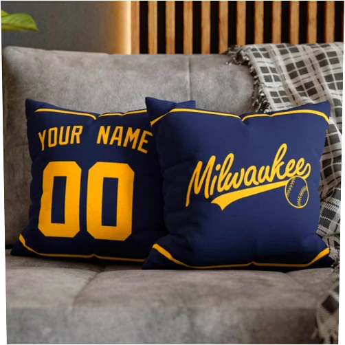 ANTKING Milwaukee Throw Pillow 2 Packs Custom Name and Number for Men Women Boy Personalized Gifts
