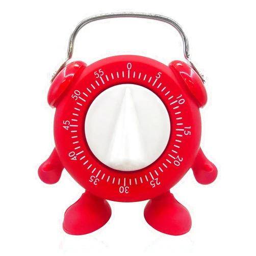 Keleely Kitchen Timer, for Baking Teaching Cooking Egg Potty Training Cute 60 Mins Twist Wind-Up Timer with Ring Alert, No Battery (Red)