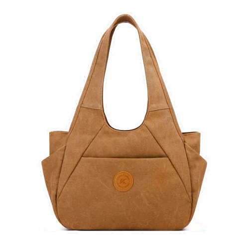 DOURR Light Women's Hobo Purses and Handbags with 3 Compartments Durable Cotton Canvas Shoulder Bag Daily Tote