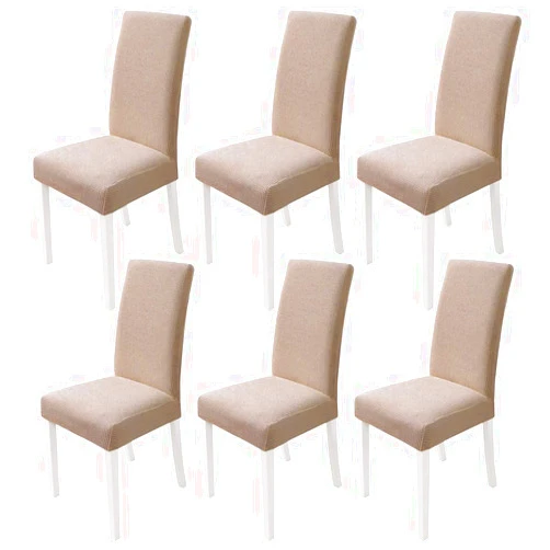 Decorsurface Decorbay Dining Chair Covers Stretch Chair Covers Decor Removable Washable Elastic Seat Parsons Chair Covers, Dining Room Chair Slipcovers for Hotel, Ceremony（Khaki） 6pcs-khaki