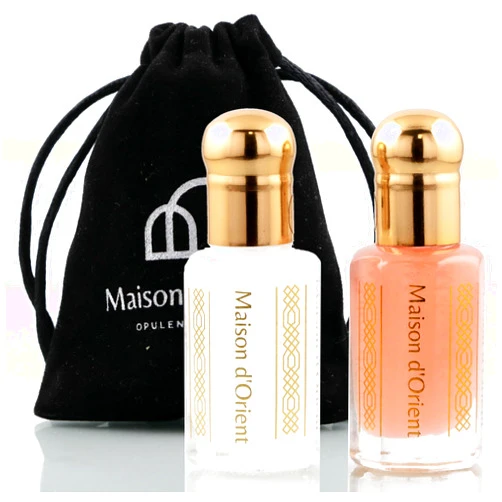 Maison d'Orient Tahara Collection 2x6mL | Pink Musk & White Musk Body Oil Perfume for Women | Arabian Perfume Oils | Arab Perfumes for Women (Perfumes Arabes de Mujer - Almizcle Blanco y Rosa)