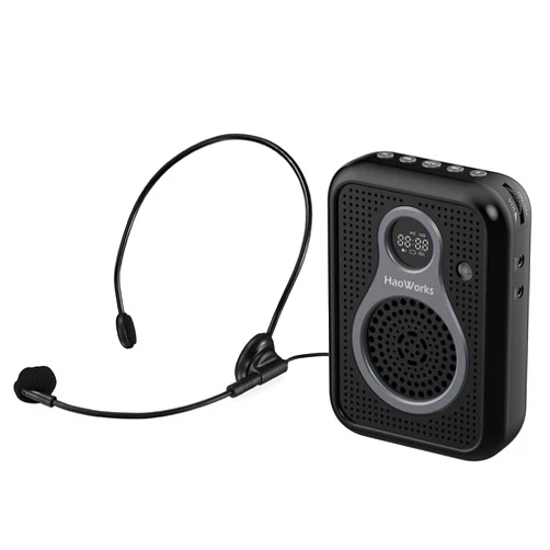 HW HAOWORKS HaoWorks Portable Lightweight Mini Voice Amplifier and Wired Headset Microphone with Speaker for Teachers 10W Rechargeable Wearable Personal PA Loudspeaker for Instructor,Tour Guide,Classroom