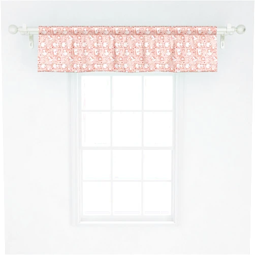 Ambesonne Hippo Window Valance, Hippo Pattern Wild Animal Funny Girls Boys Playroom Concept, Curtain Valance for Kitchen Bedroom Decor with Rod Pocket, 54